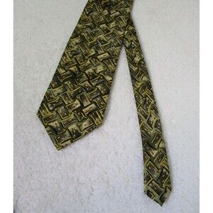 Luigi Manzoni Silk Tie Abstract Geometric Pattern Handmade Korea Vintage